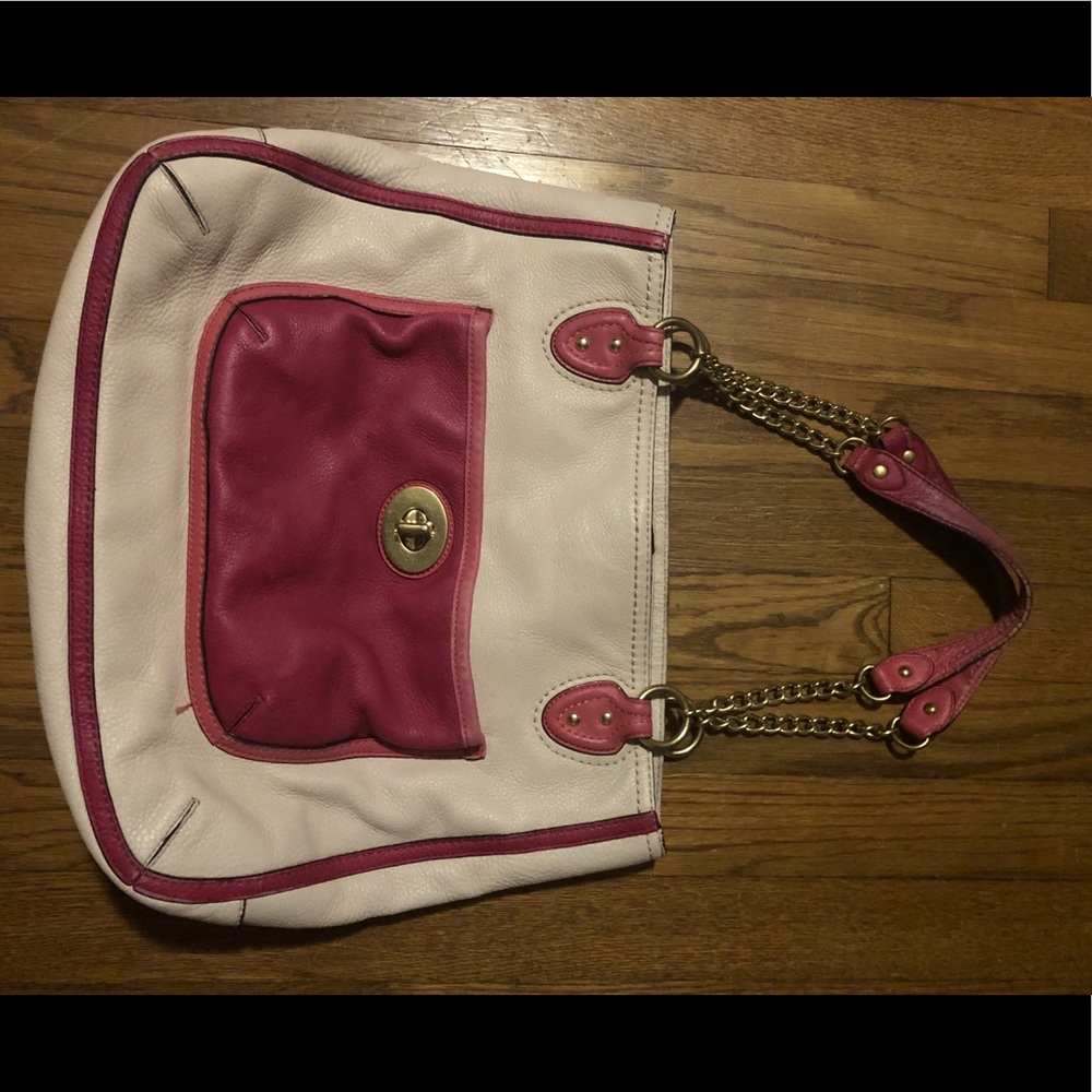 Coach Poppy Pink Pebbled Leather Tote